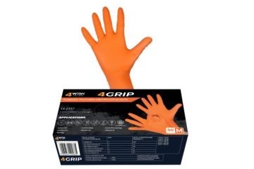 Неталкирани дебели нитрилни ръкавици за еднократна употреба 4WRK 4GRIP диамант (кутия 50 броя)