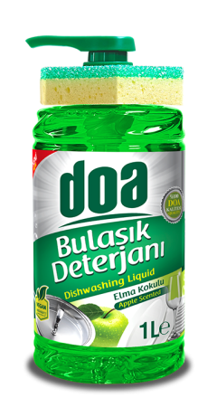 DOA Течен препарат за съдове с гъба – Ябълка, 1 л