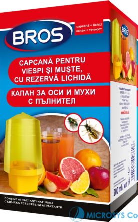 Капан за оси и мухи с течен атрактант – комплект готов за употреба