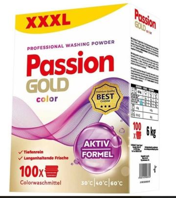 Прах за цветно пране Passion Gold Color Professional Aktiv Formel XXXL (6 кг / 100 пранета)