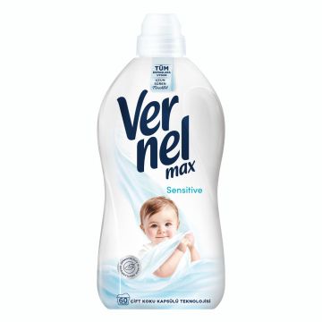 Концентриран омекотител за тъкани Vernel Max Сензитив 60 пранета - 1.44л