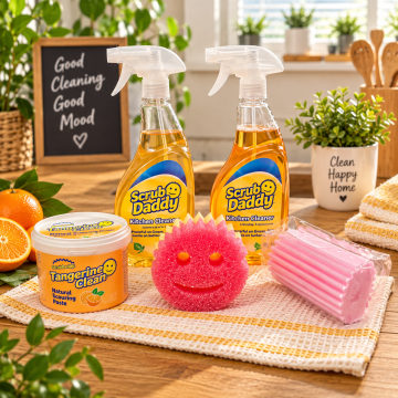 Край на упоритите мазнини: Комплект за кухня Scrub Daddy – Твоят нов супергерой в дома