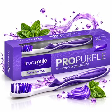 Луксозен комплект Truesmile Propurple с лилава паста и четка за зъби (100 ml)