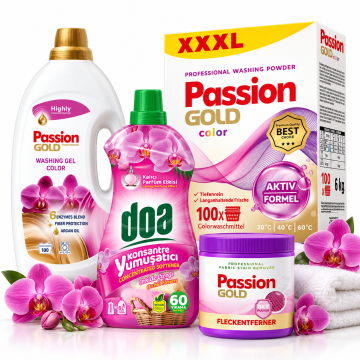 Професионален комплект за пране Passion Gold & Doa Orchid (За цветно пране)