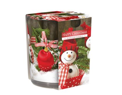 Ароматна Свещ в украсена чаша -  Щаслива Коледа 