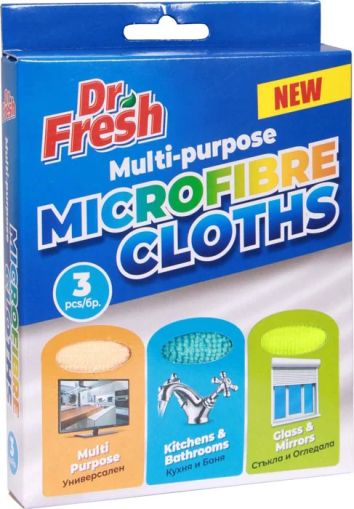 Dr. Fresh микрофибърни кърпи 3в1 – универсално почистване без следи