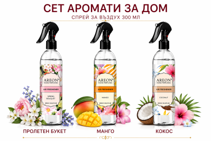 Свежест и екзотика в едно – комплект AREON 3 х 300 мл