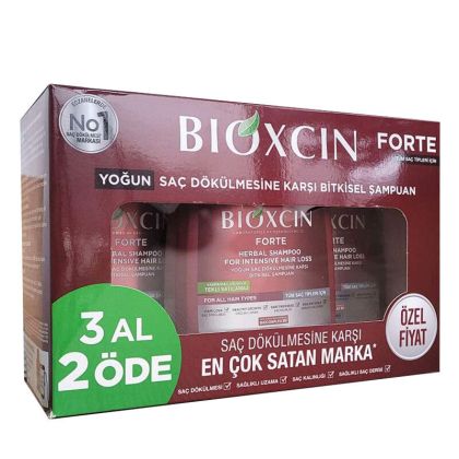 BIOXCIN FORTE ШАМПОАН ПРОТИВ ИНТЕНЗИВЕН КОСОПАД 3 x 300 мл – ПРОМО ПАКЕТ 3 ВЗЕМИ, 2 ПЛАТИ