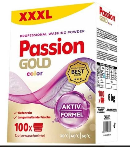 Прах за цветно пране Passion Gold Color Professional Aktiv Formel XXXL (6 кг / 100 пранета)