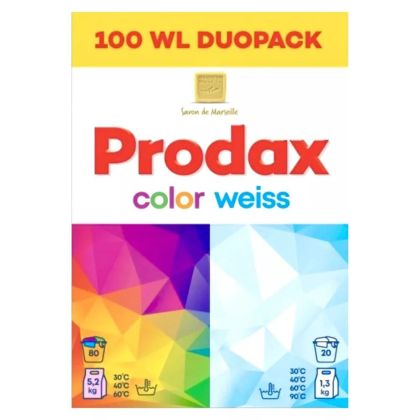 Прах за Пране Prodax Color & Weiss Duopack (100 пранета) – Комплект 6.5кг