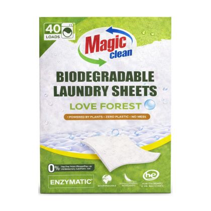 Иновативен концентриран еко препарат за пране Magic Clean на листчета, Горска свежест (до 40 дози)