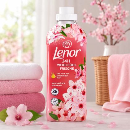 Омекотител Lenor Kirschblüte & Edelsalbei (36 пранета): Луксозно ухание на вишнев цвят и градински чай