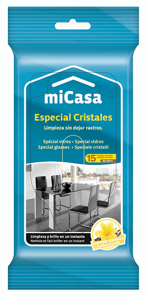 MICASA влажни кърпи за стъкла, антистатик, 15 бр