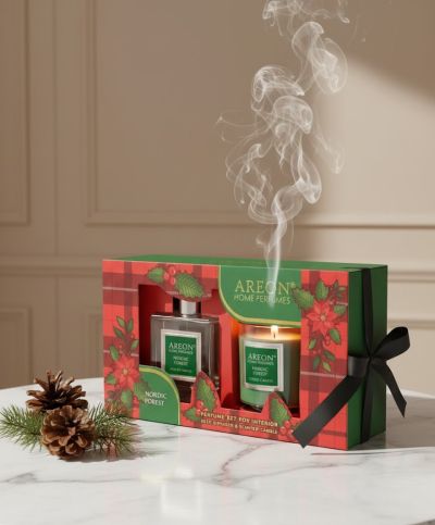 Луксозен комплект Северна гора – свещ и парфюм за дома (150 мл)