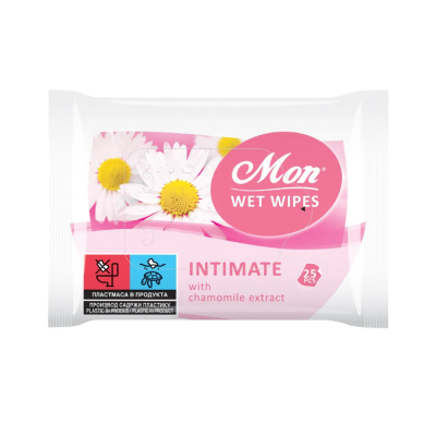 Mon Интимни мокри кърпи с лайка – 25 бр.