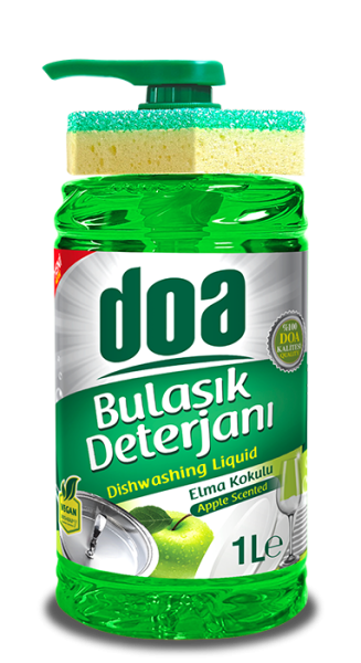 DOA Течен препарат за съдове с гъба – Ябълка, 1 л