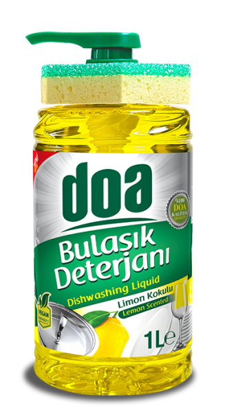 DOA Течен препарат за съдове с гъба – Лимон 1л