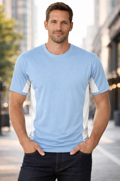 Мъжка двуцветна тениска TIGER KARIBAN - стил и комфорт! 