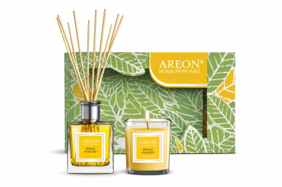 Луксоден комплект Сладко пътуване – свещ и парфюм за дома (150 мл)