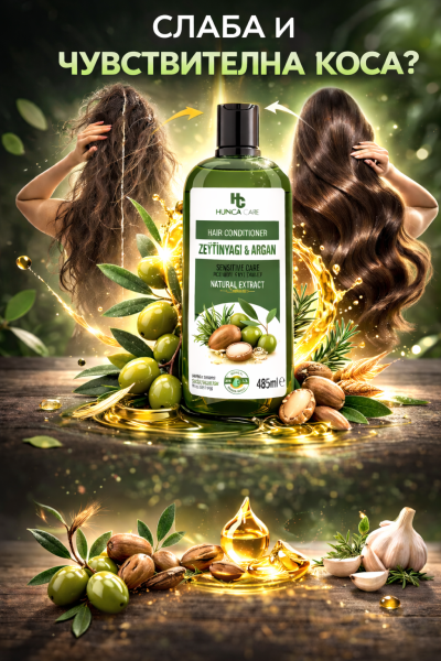 Шампоан с овес и розмарин Hunca Care 485 мл – подхранва и укрепва косата