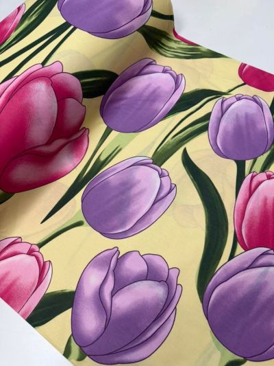  Памучен плик за спално бельо Лилави лалета