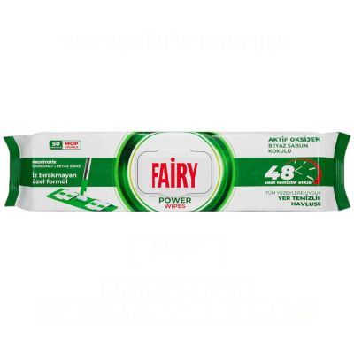 Fairy Power Wipes мокри кърпи за под – 50 бр. с аромат на бял сапун