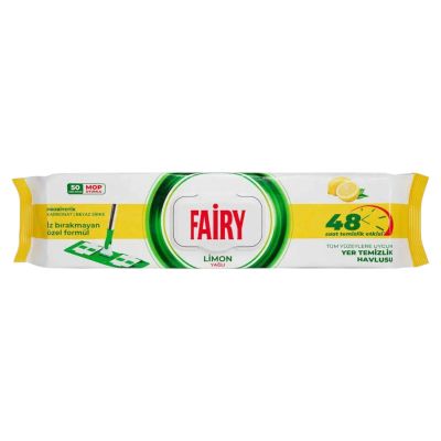 Fairy Lemon мокри кърпи за под – 50 бр. с освежаващ аромат на лимон