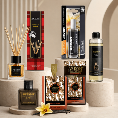 Сет AREON Vanilla Black Premium  – Луксозни аромати за кола и дом