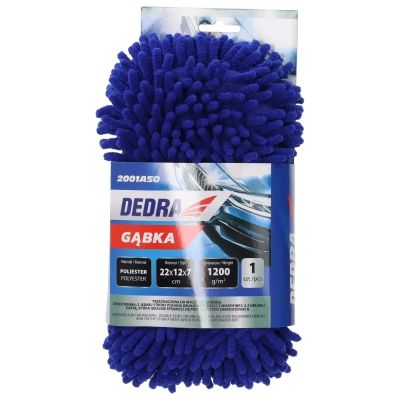 DEDRA 2001A50 - Двустранна микрофибърна гъба за бляскаво измиване на кола.
