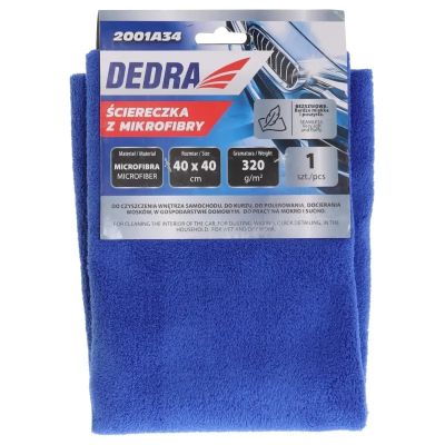 DEDRA Микрофибърна кърпа 2001A34, 40x40, 320 гр/м2, безшевна, универсална