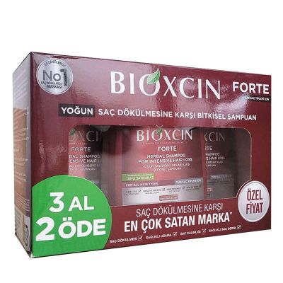 BIOXCIN FORTE ШАМПОАН ПРОТИВ ИНТЕНЗИВЕН КОСОПАД 3 x 300 мл – ПРОМО ПАКЕТ 3 ВЗЕМИ, 2 ПЛАТИ