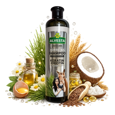 Натурална сила за гъста коса: Конски шампоан с кератин и билки Alvesta Horse Tail Shampoo 700мл