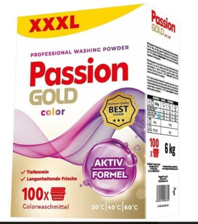 Прах за цветно пране Passion Gold Color Professional Aktiv Formel XXXL (6 кг / 100 пранета)