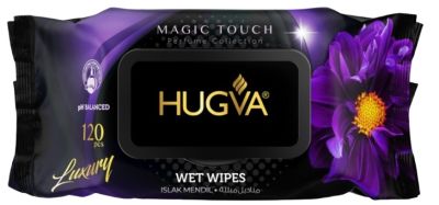  Мокри кърпички Hugva Midnight Perfume Collection Luxury, с капак, 120 бр.