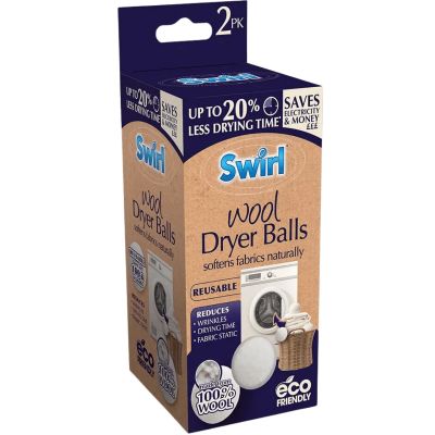 Еко вълнени топки за сушилня от 100% естествена вълна Swirl Wool Dryer Balls (2 броя)